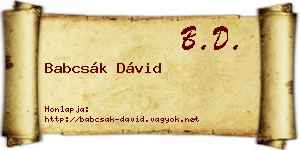 Babcsák Dávid névjegykártya